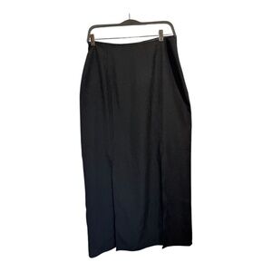Louben 2 Skirt Womens Size 10 Black Maxi Vintage High Slits Academia Gothic